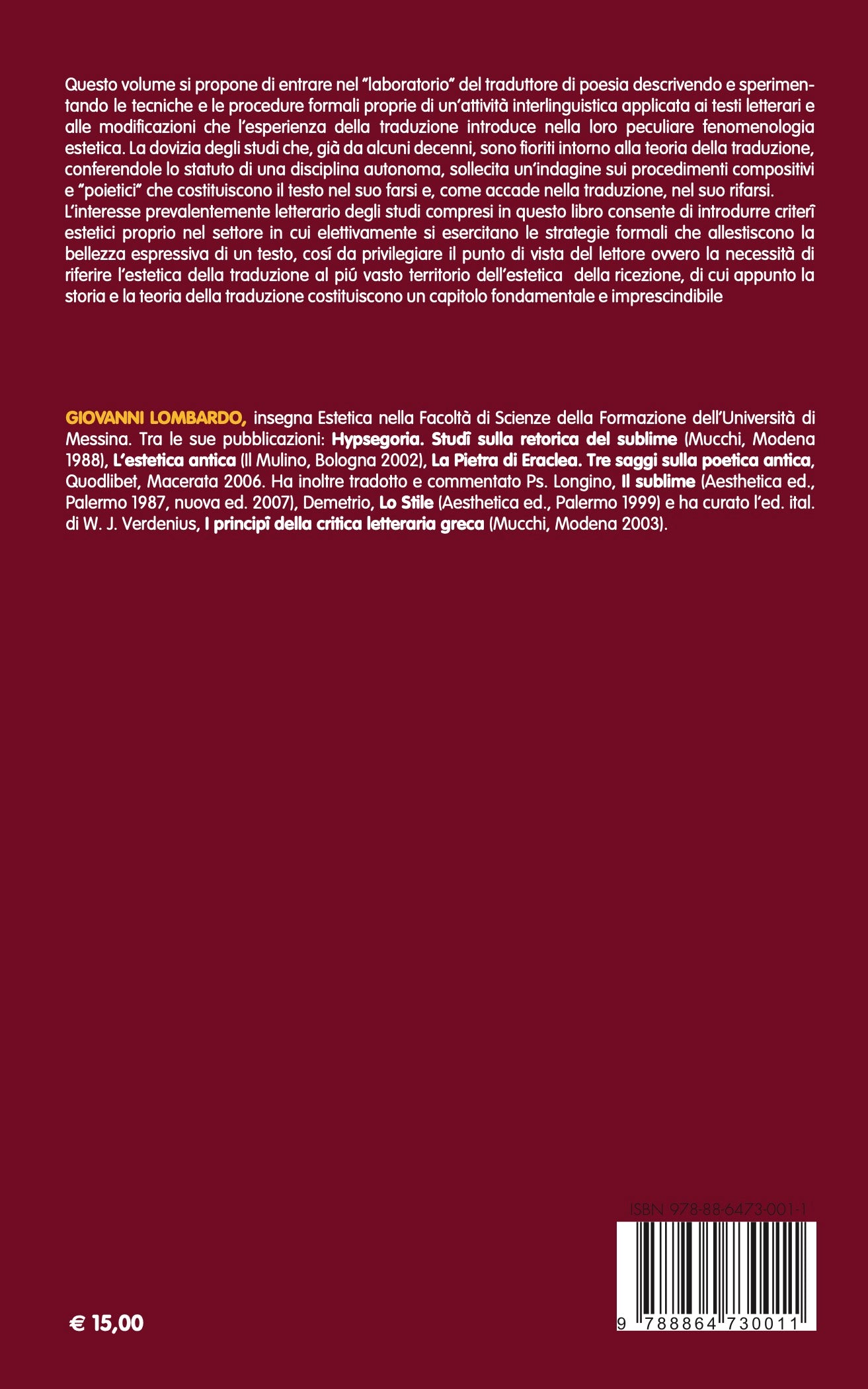 La traduzione della poesia. Studi e prove