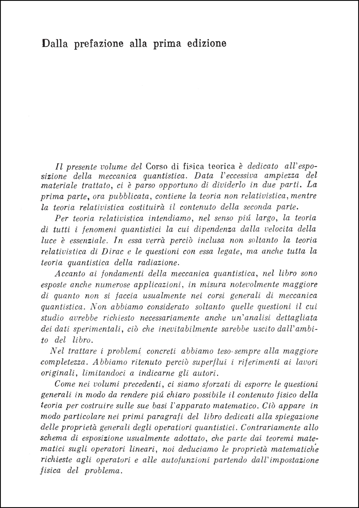 Fisica Teorica 3 - Meccanica quantistica - Teoria non relativistica