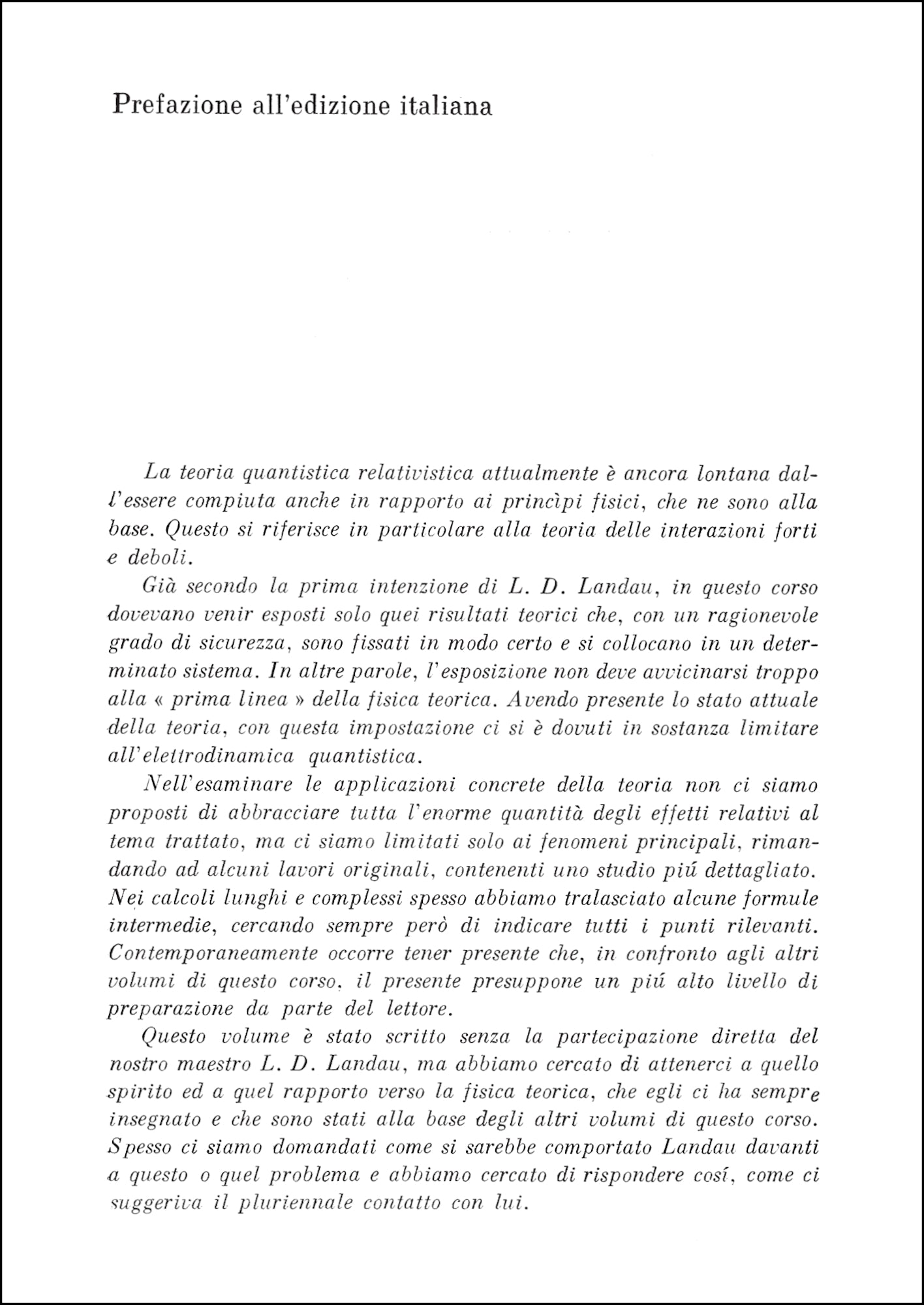 Fisica Teorica 4 - Teoria quantistica relativistica