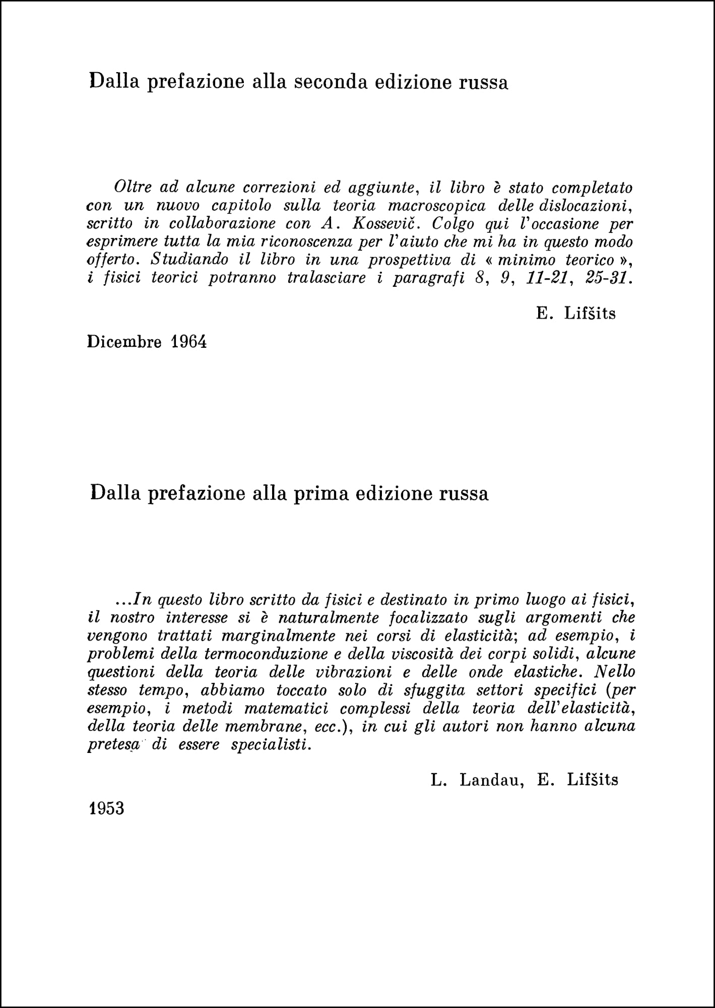 Fisica Teorica 7 - Teoria dell'elasticità