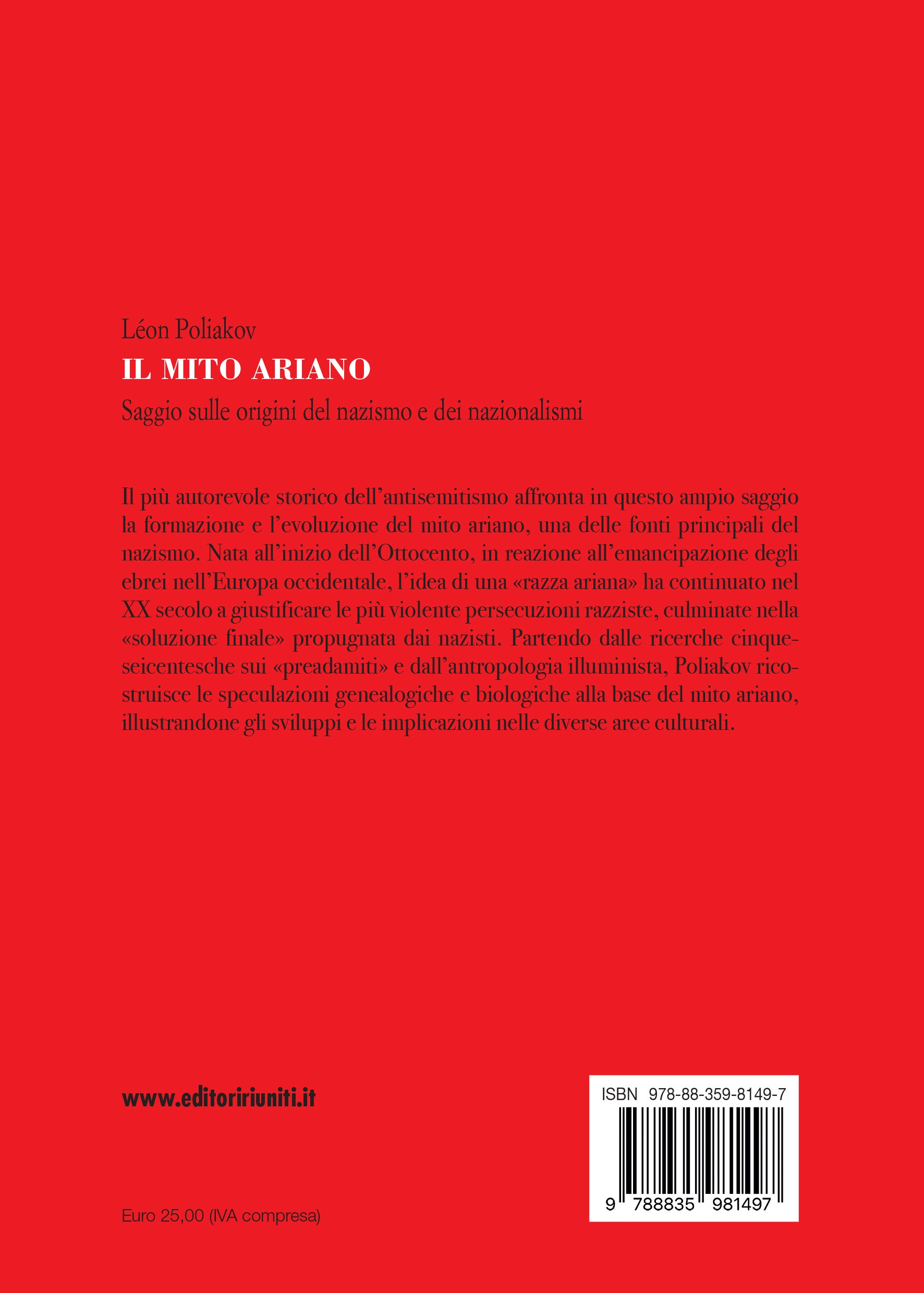 Il mito ariano. Saggio sulle origini del nazismo e dei nazionalismi