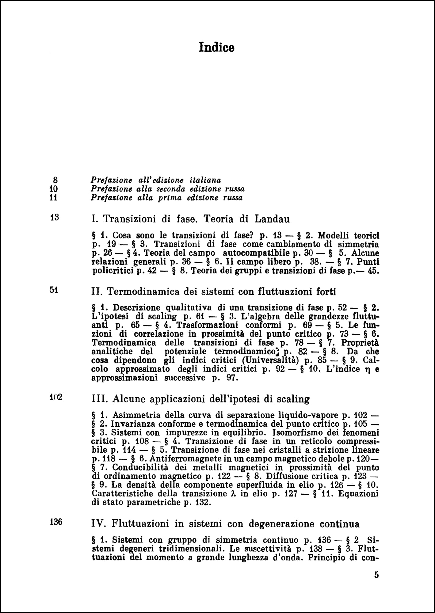 Teoria delle fluttuazioni nelle transizioni di fase