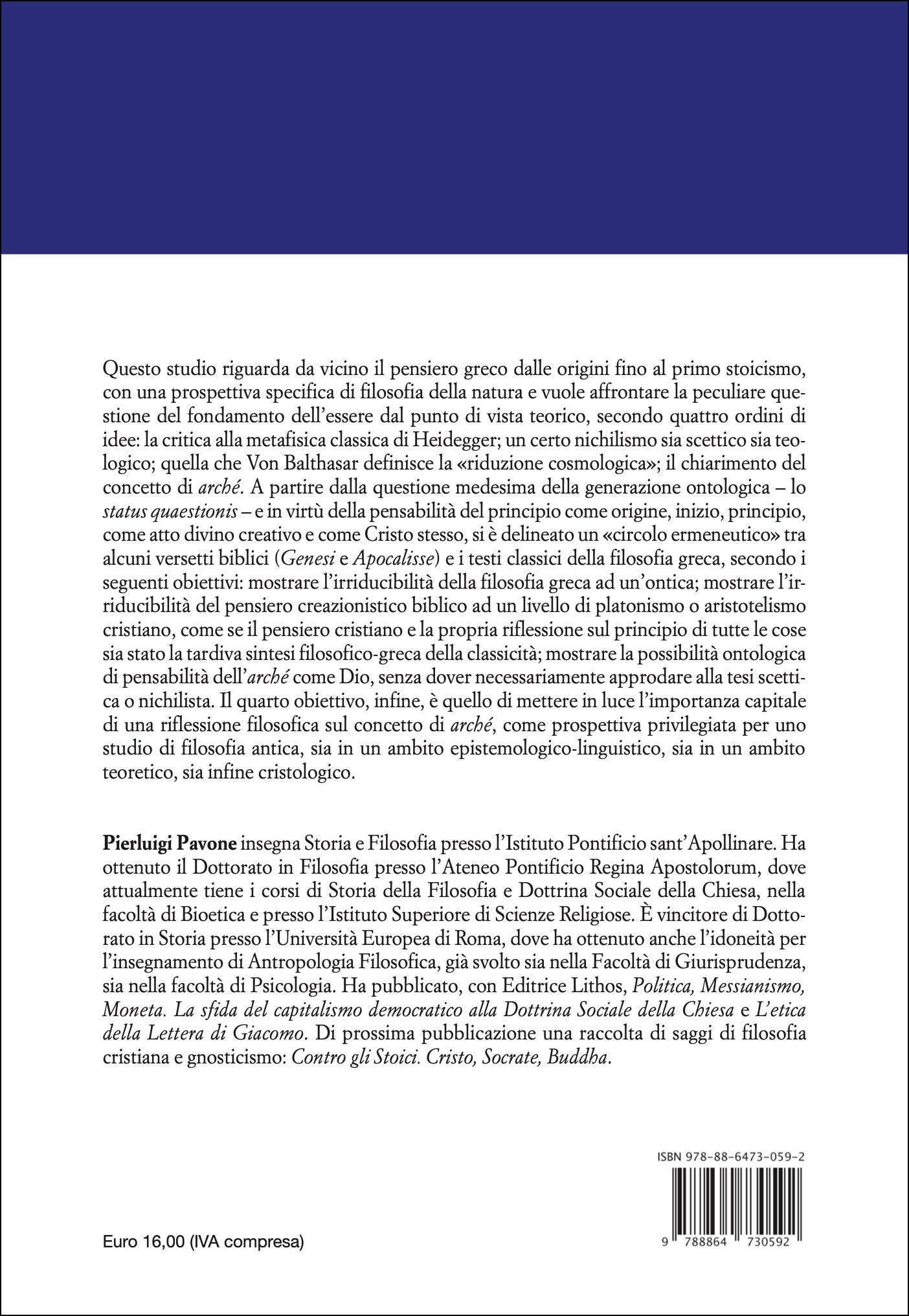 Arché. Il Principio, il mondo, la rivelazione