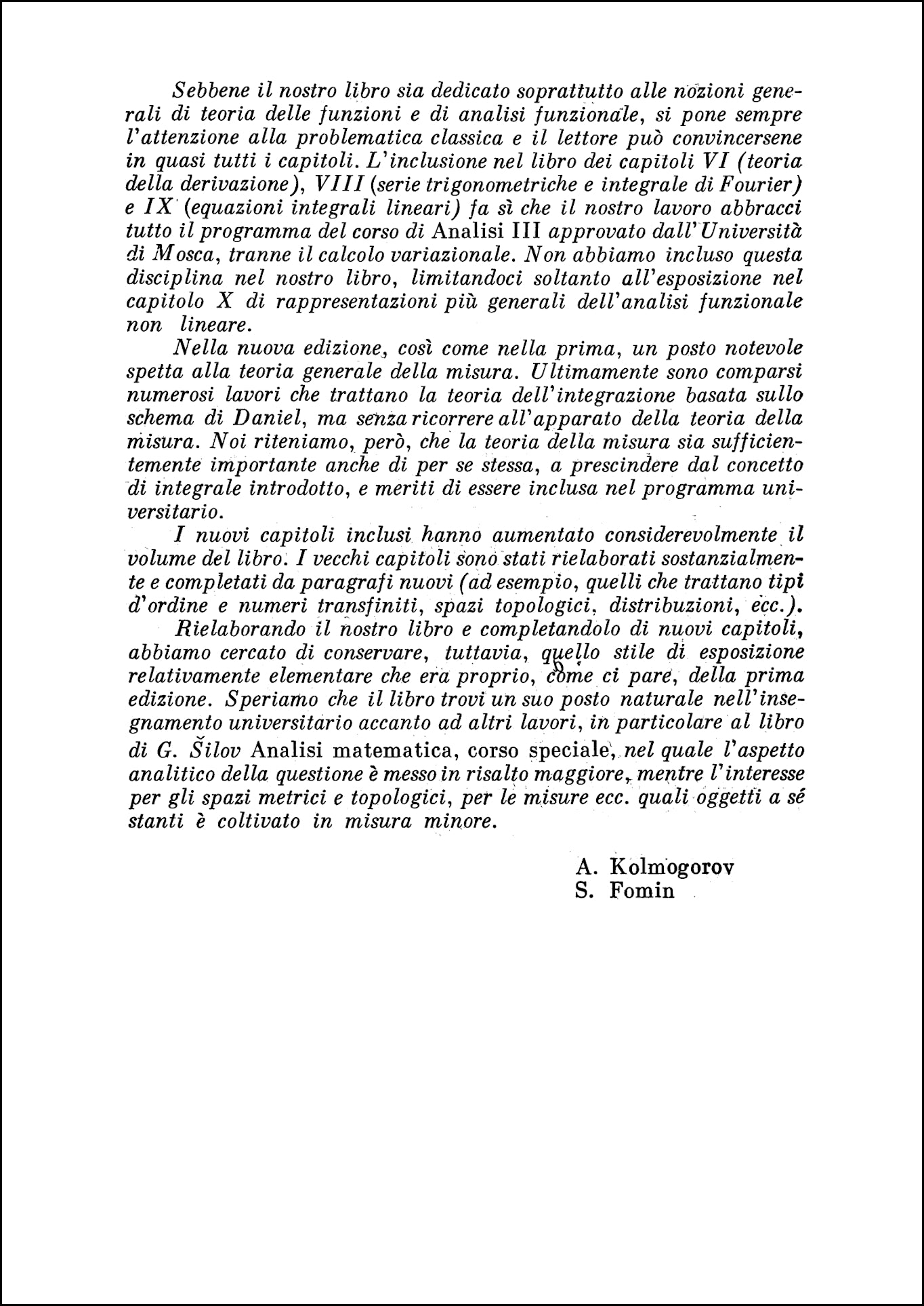 Elementi di teoria delle funzioni e di analisi funzionale