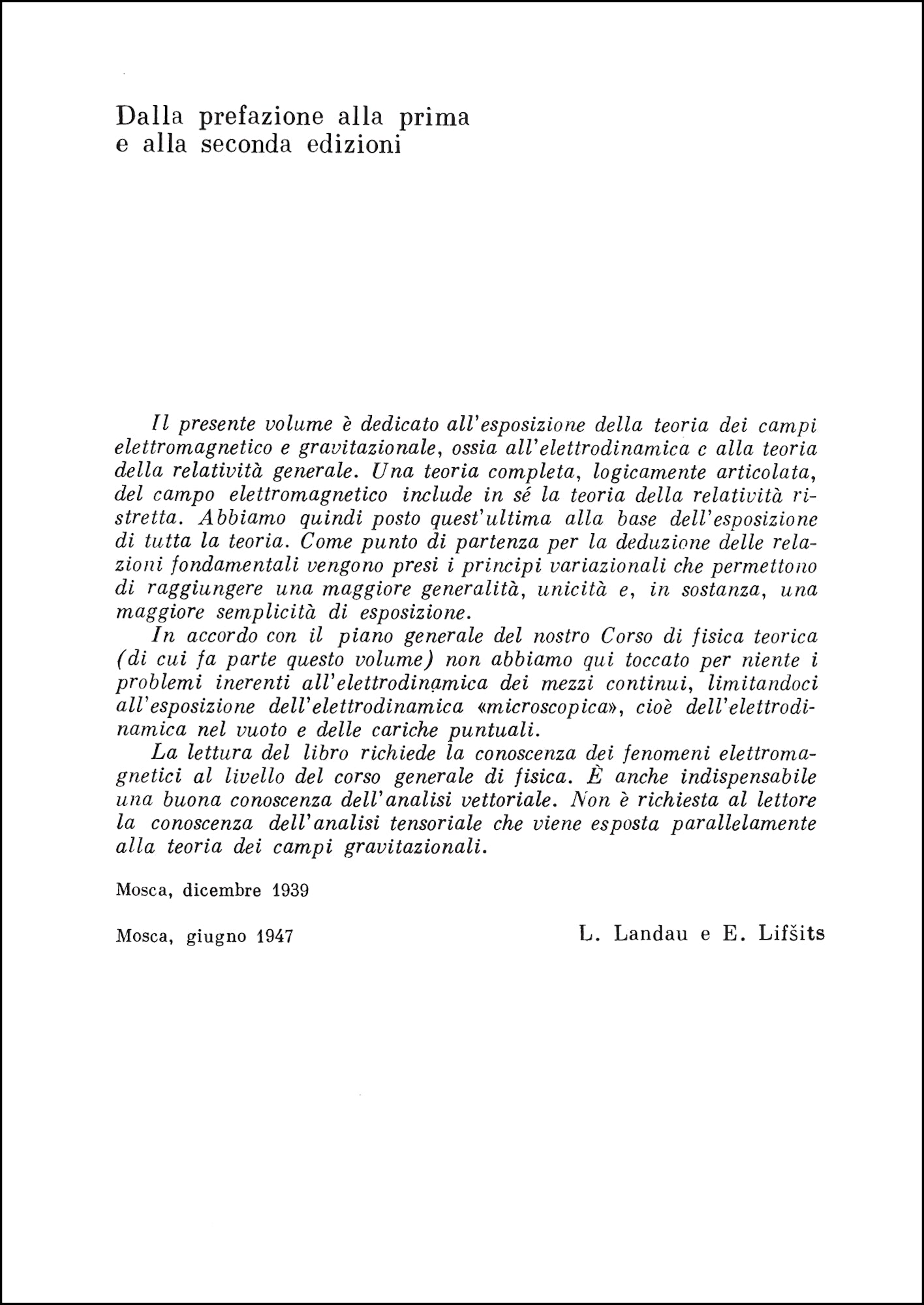 Fisica Teorica 2 - Teoria dei campi