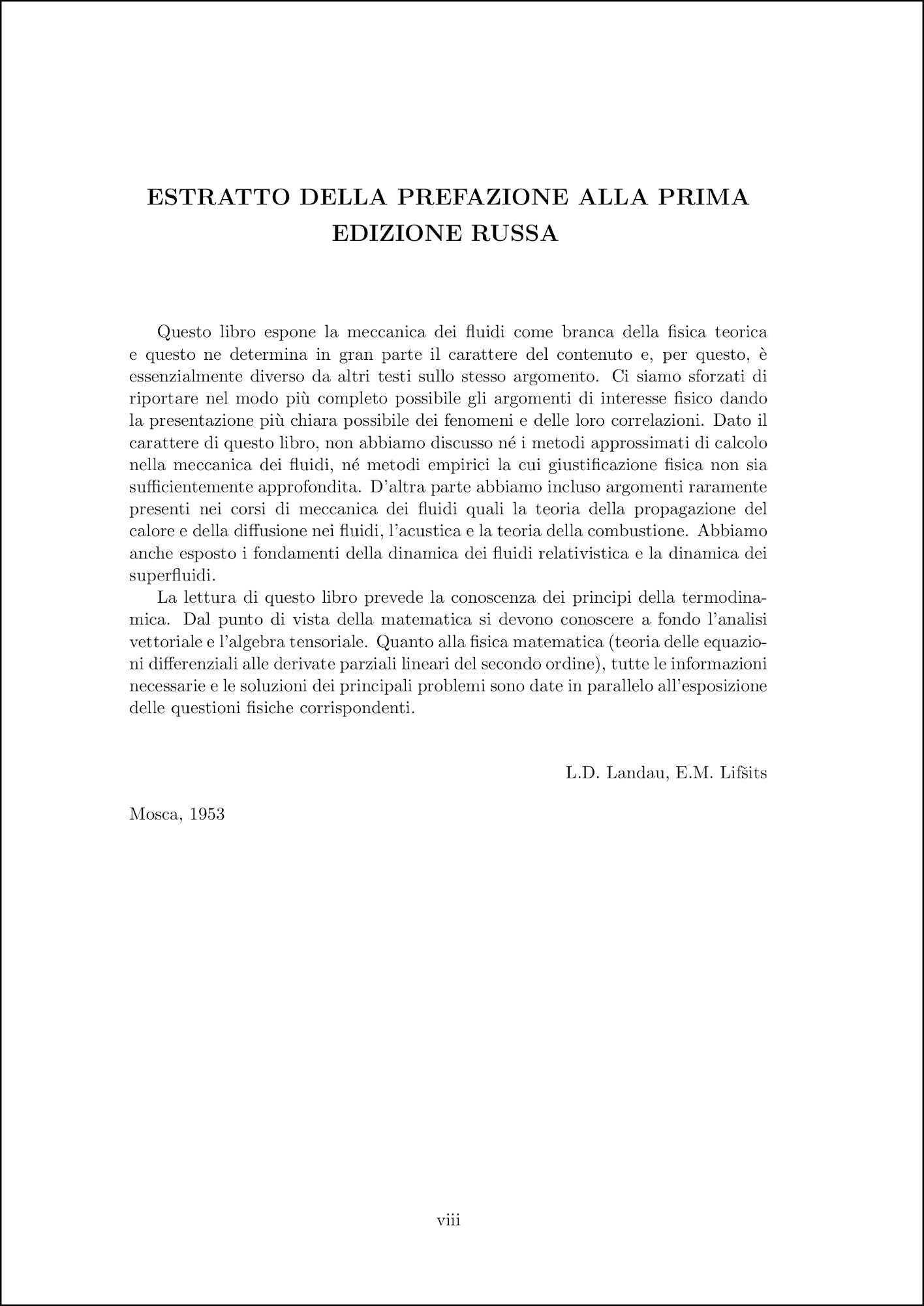 Fisica Teorica 6 - Meccanica dei fluidi