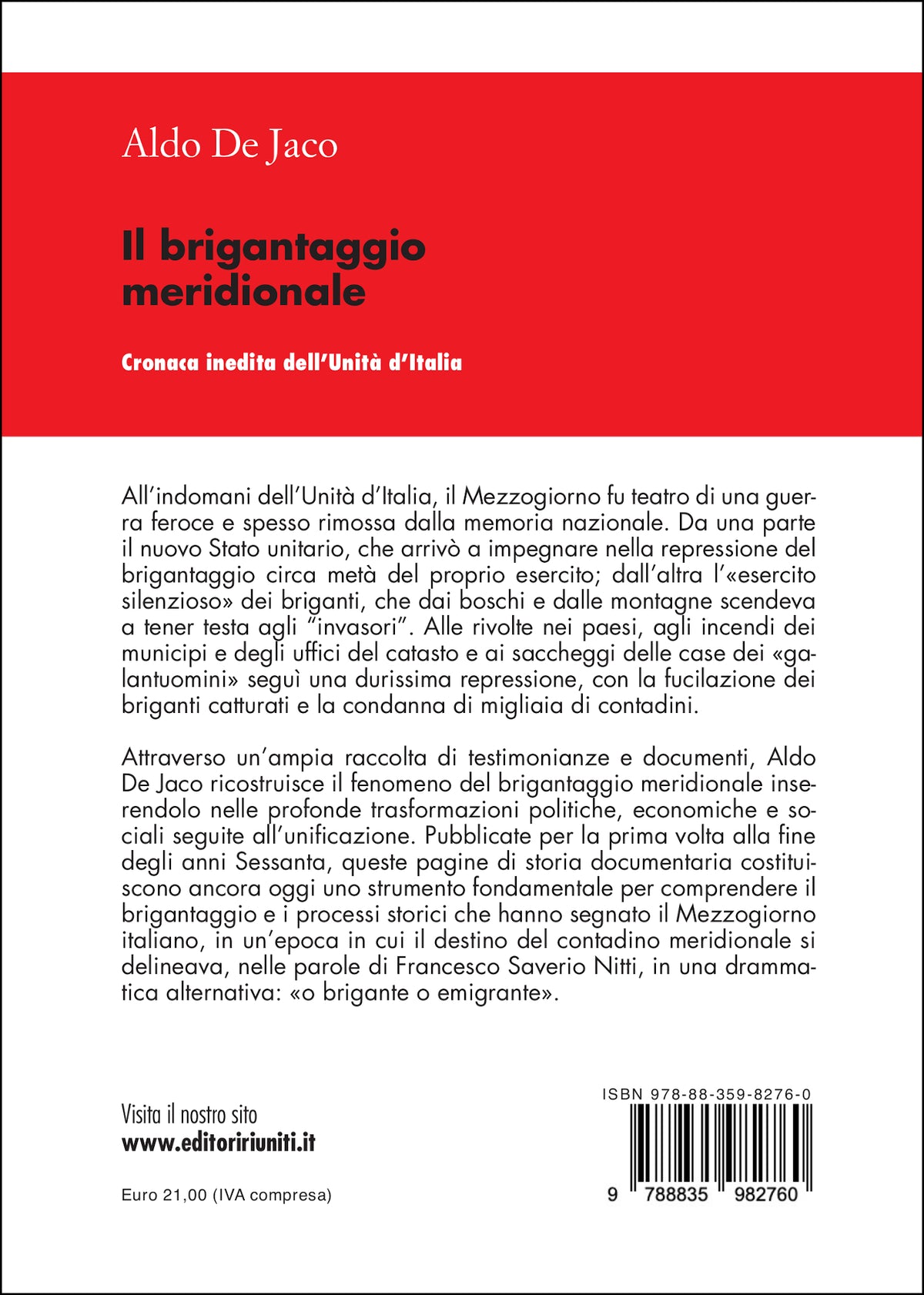 Il brigantaggio meridionale. Cronaca inedita dell'Unità d'Italia