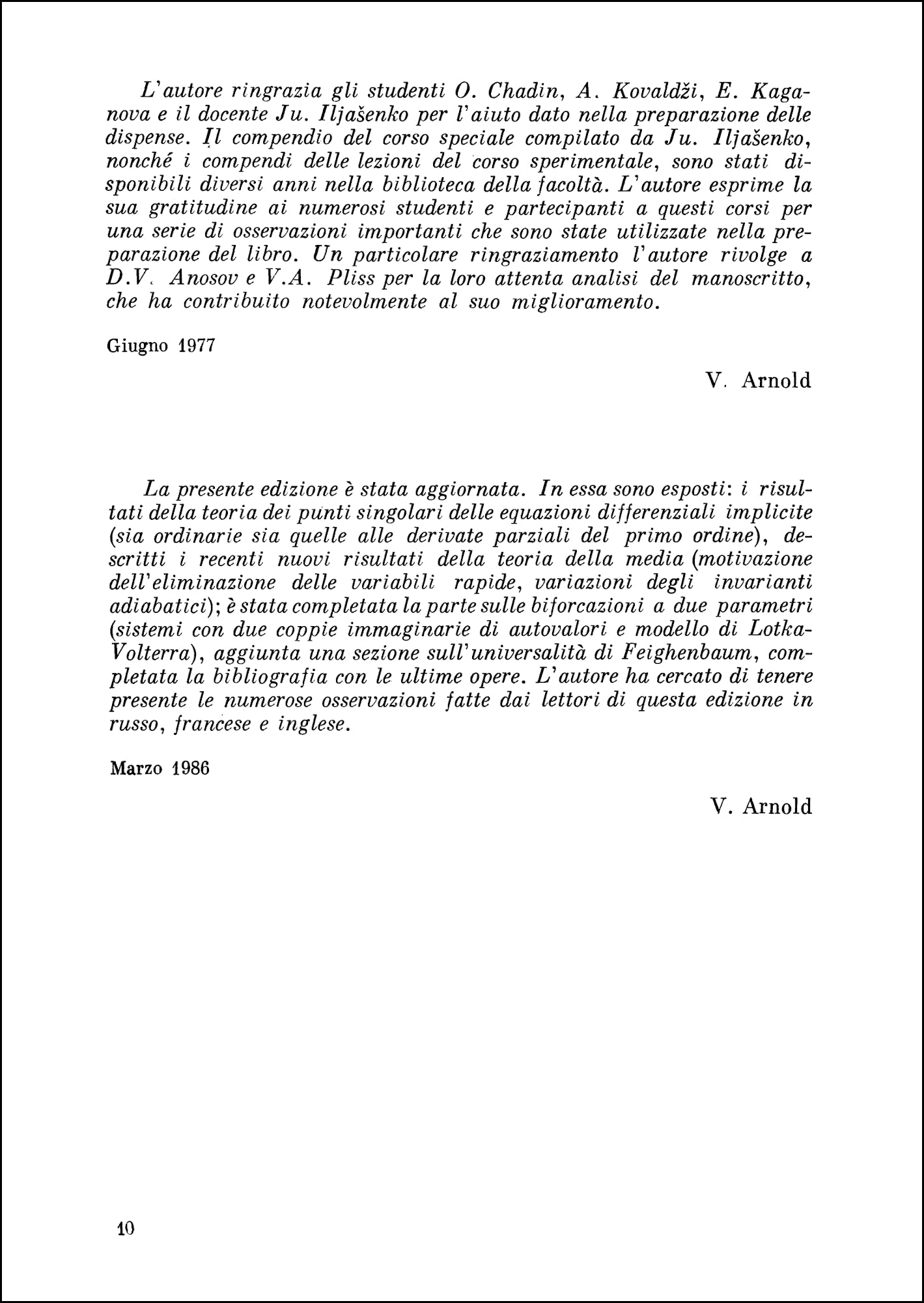 Metodi geometrici della teoria delle equazioni differenziali ordinarie