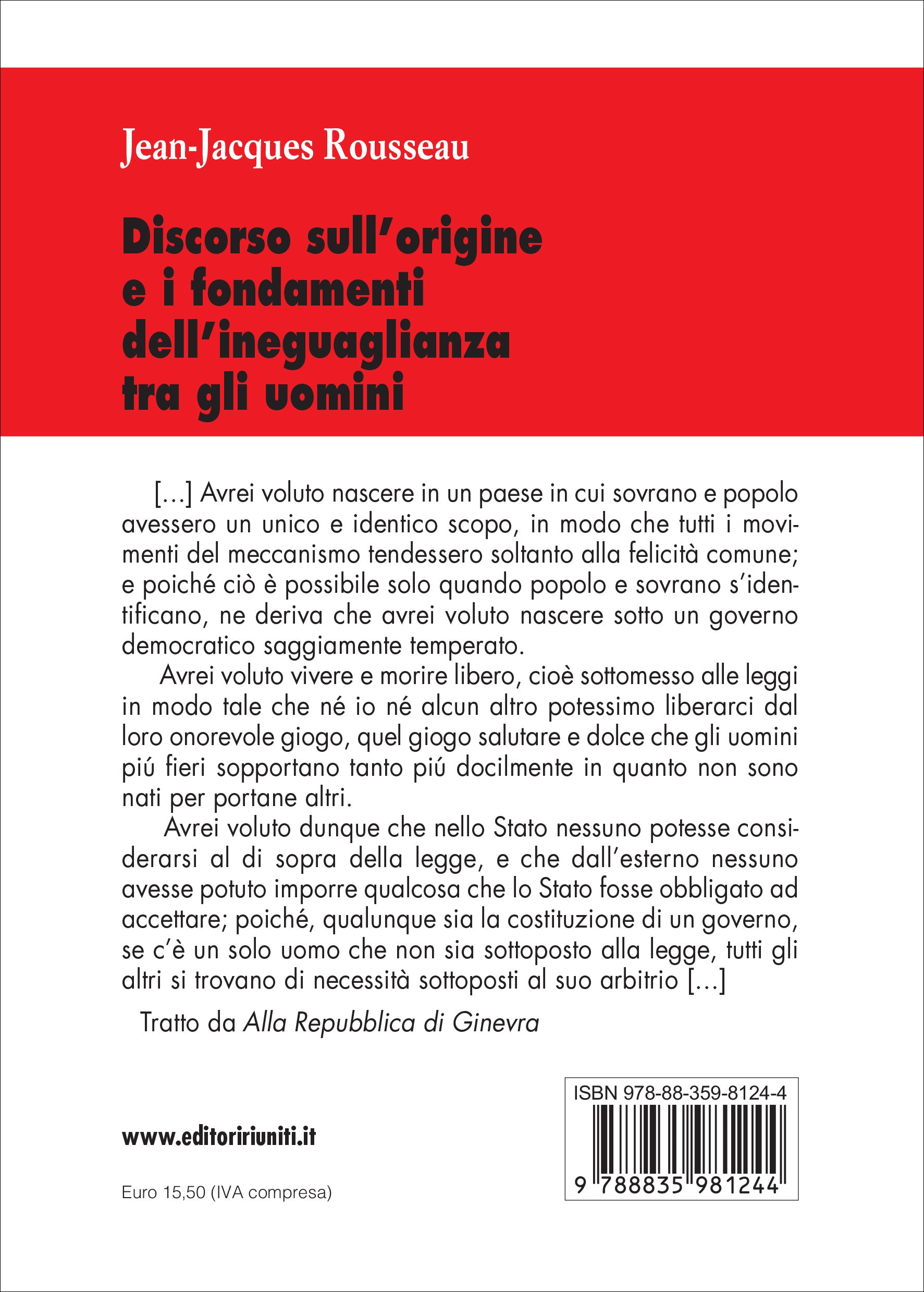 Discorso sull' origine e i fondamenti dell' ineguaglianza tra gli uomini