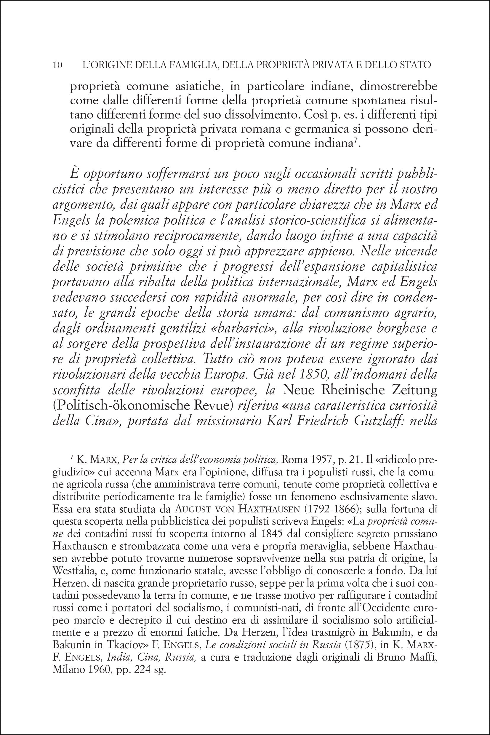 L' origine della famiglia, della proprietà privata e dello Stato